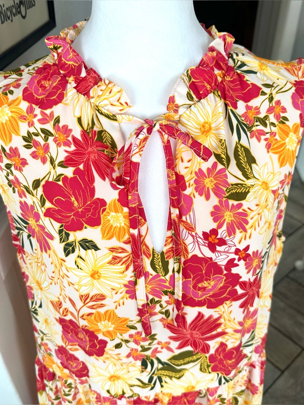 Sugarlips Floral Sleeveless Tiered Maxi Dress | Size Large | Cottagecore Summer - Picture 3 of 8